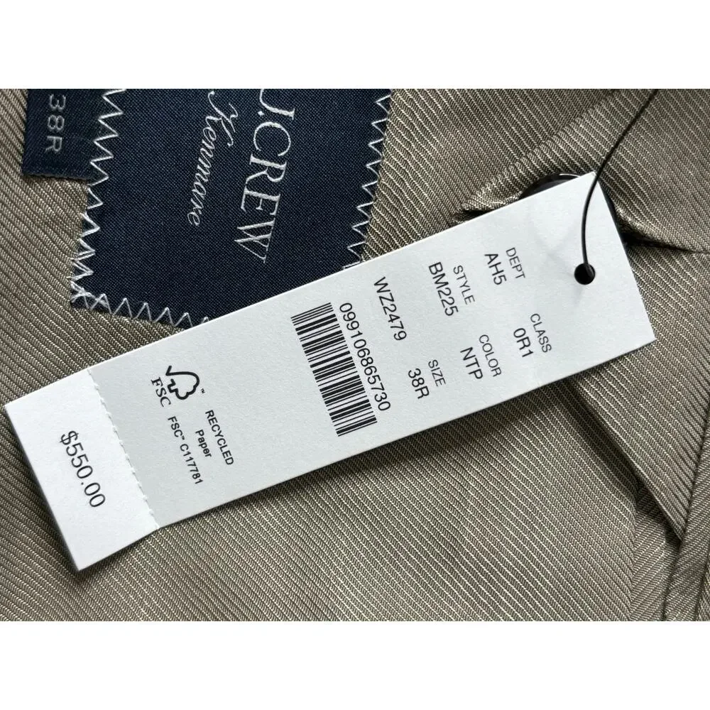 J.Crew Kenmare Plaid Blazer NWT Scottish Linen Wool Relaxed Fit 38R